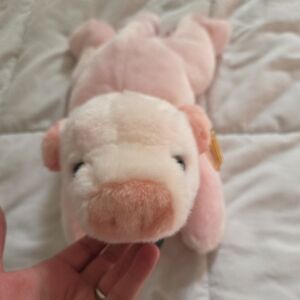 Ty Pink Pig Squealer Beanie Buddies Collection 14" Bean Bag Plush Stuffed Animal